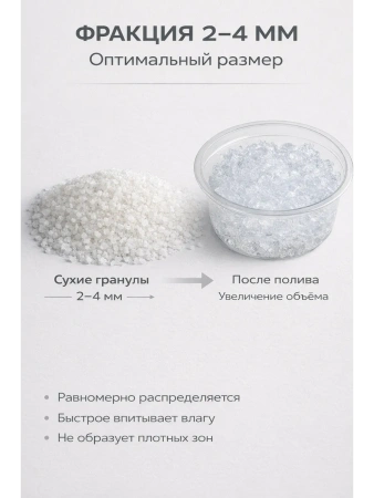 Гидрогель для растений, цветов и рассады 2-4 мм 350 гр Благодатное земледелие
